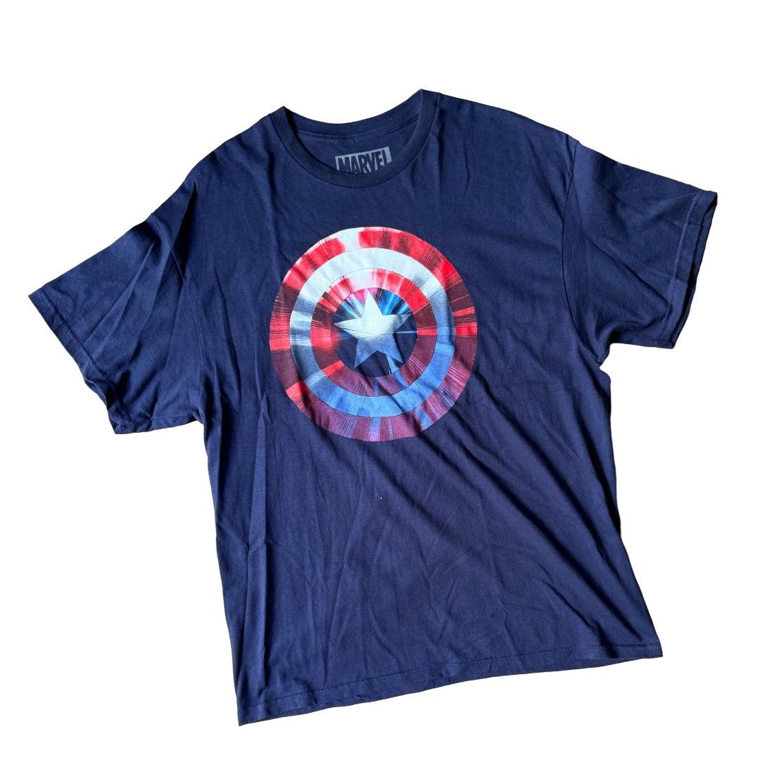 Vintage Vintage Marvel Captain America Shield Graphic T-Shirt Size US XL / EU 56 / 4 - 1 Thumbnail