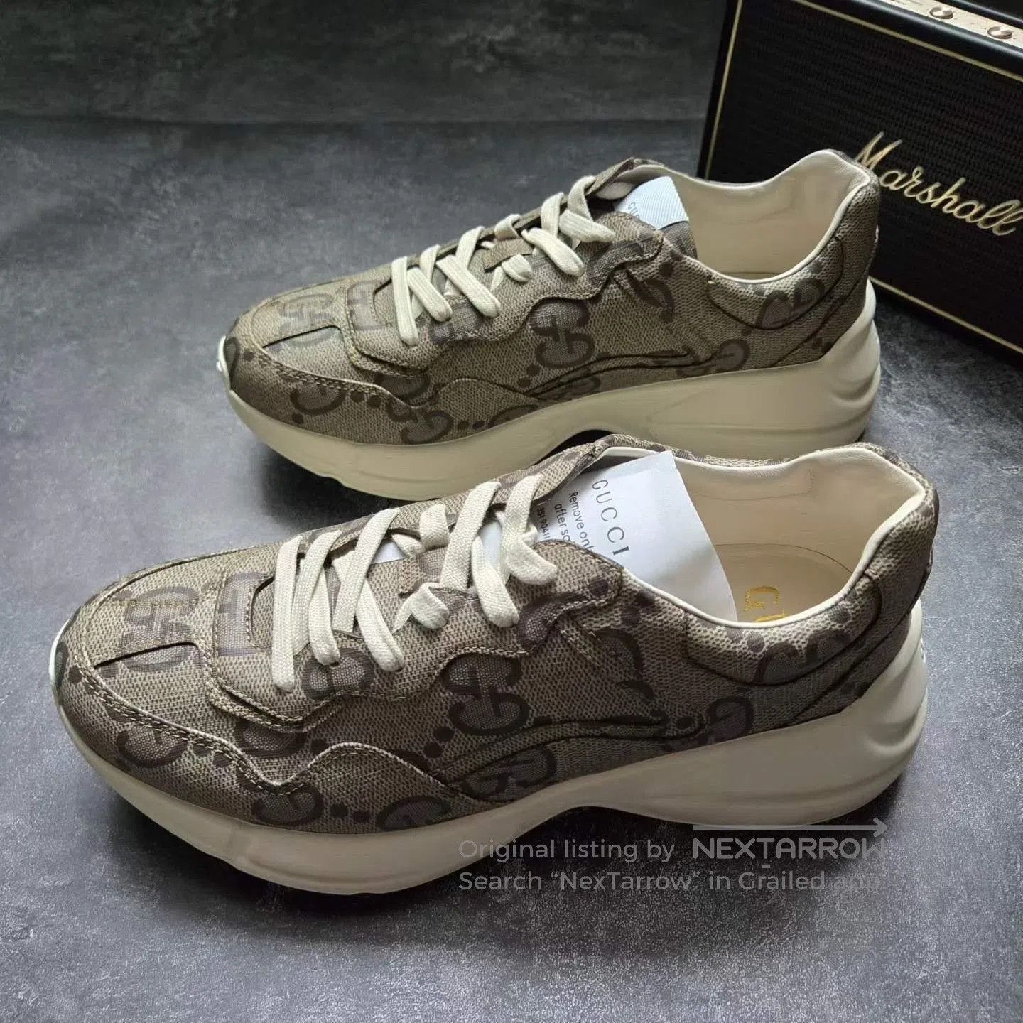 Gucci Gucci Snake Print Monogram Dad Shoes. Size US 9 / EU 42 - 1 Thumbnail