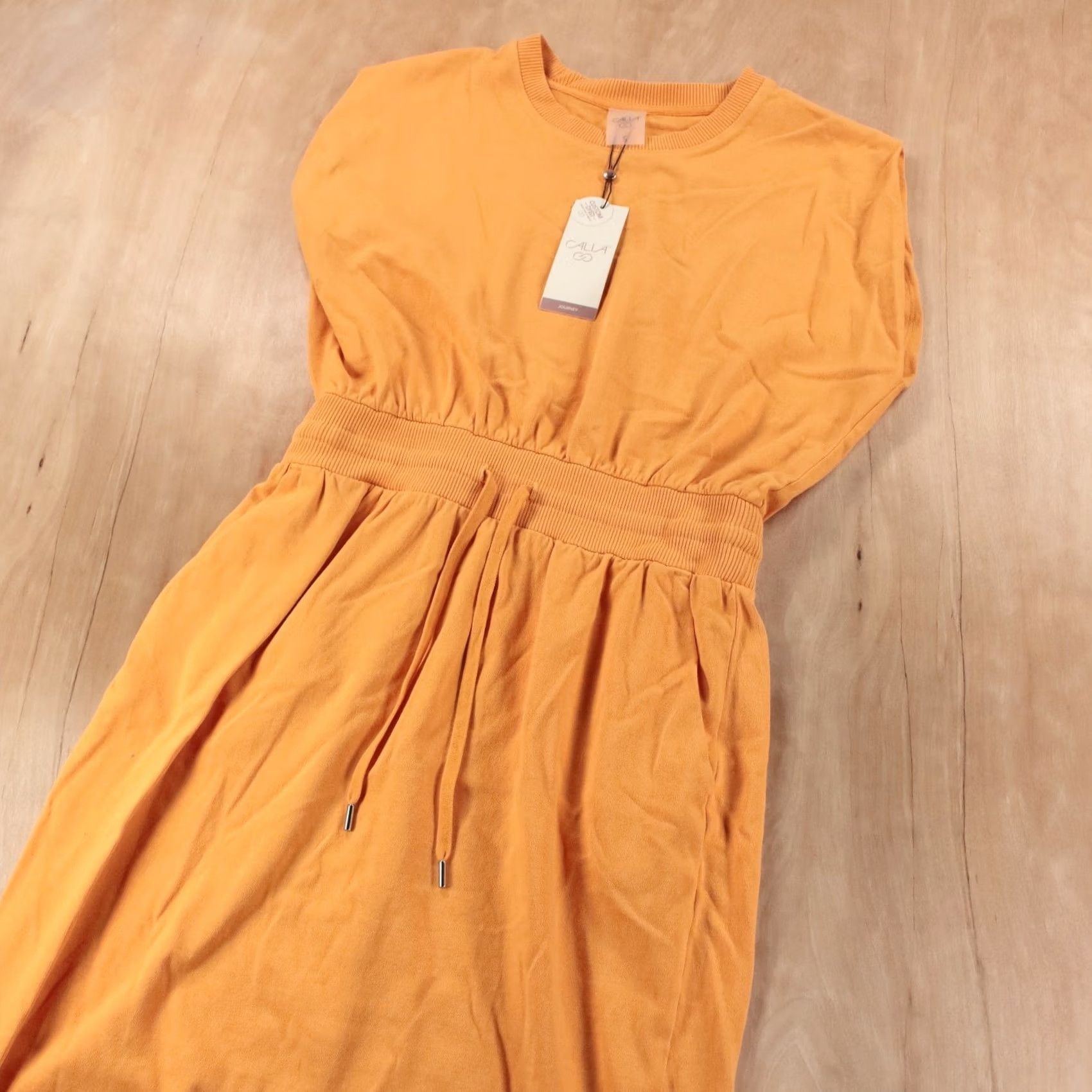 Vintage CALIA nwt Journey sleeveless jersey cotton comfort waist midi dress SMALL Orange Women Sleeveless Midi Dress Calia Size S / US 4 / IT 40 - 2 Thumbnail