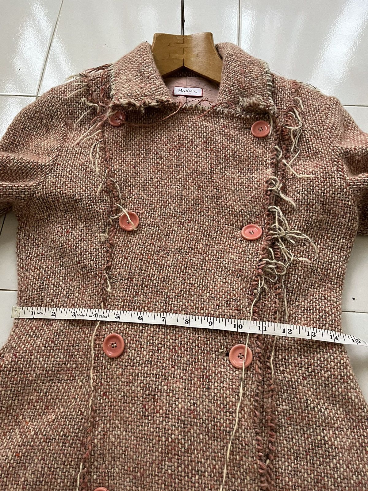 MAX&Co. × Max Mara Rare 💥 Max & Co by Max Mara Tweed Coat Size XS / US 0-2 / IT 36-38 - 9 Thumbnail