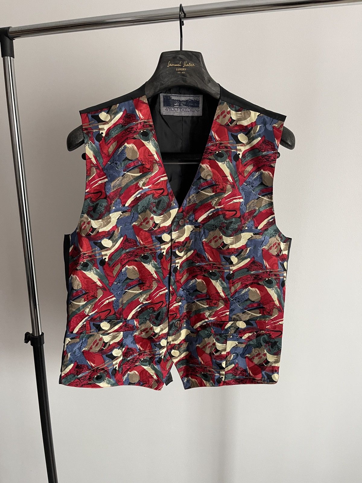 4YOU Vintage Abstract Art Print Vest by 4YOU Tailoring L Size 40R - 1 Thumbnail