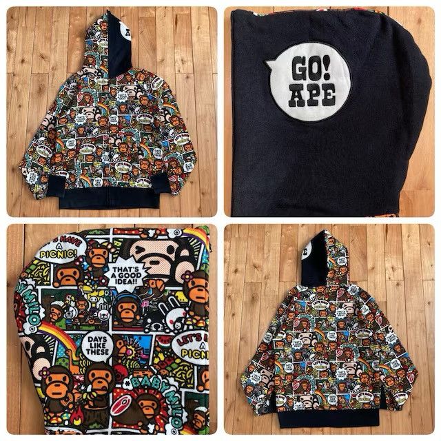 Bape BAPE Comic Milo & Lisa full zip hoodie a bathing ape Size US L / EU 52-54 / 3 - 1 Thumbnail