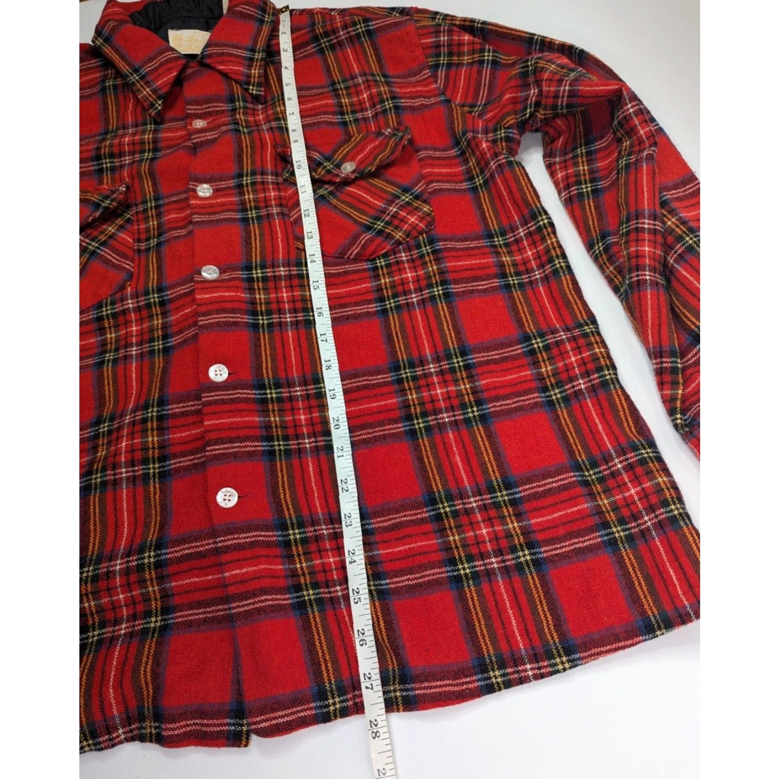 Sears VINTAGE Sears Shirt Mens L Red Plaid Button Wool Flannel 70s 80s Casual Size US L / EU 52-54 / 3 - 5 Thumbnail