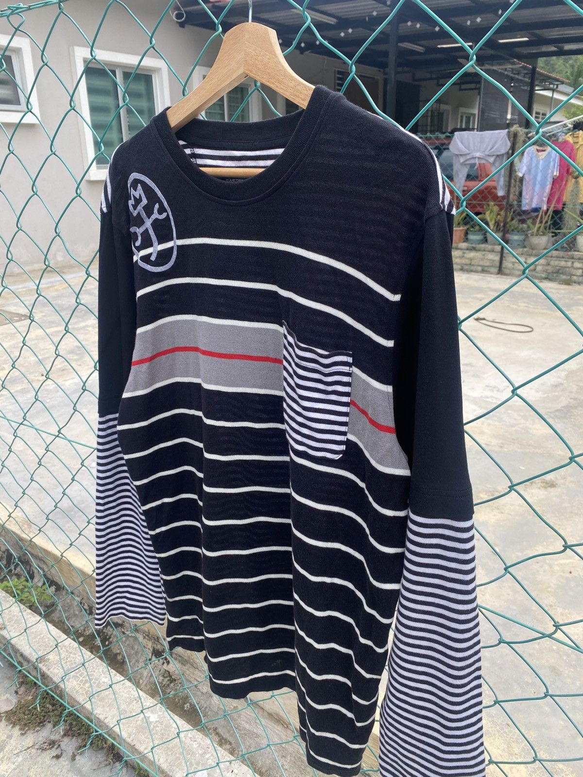 Jean Charles De Castelbajac Castelbajac breton striped rayon double sleeve pocket tee Size US L / EU 52-54 / 3 - 4 Thumbnail