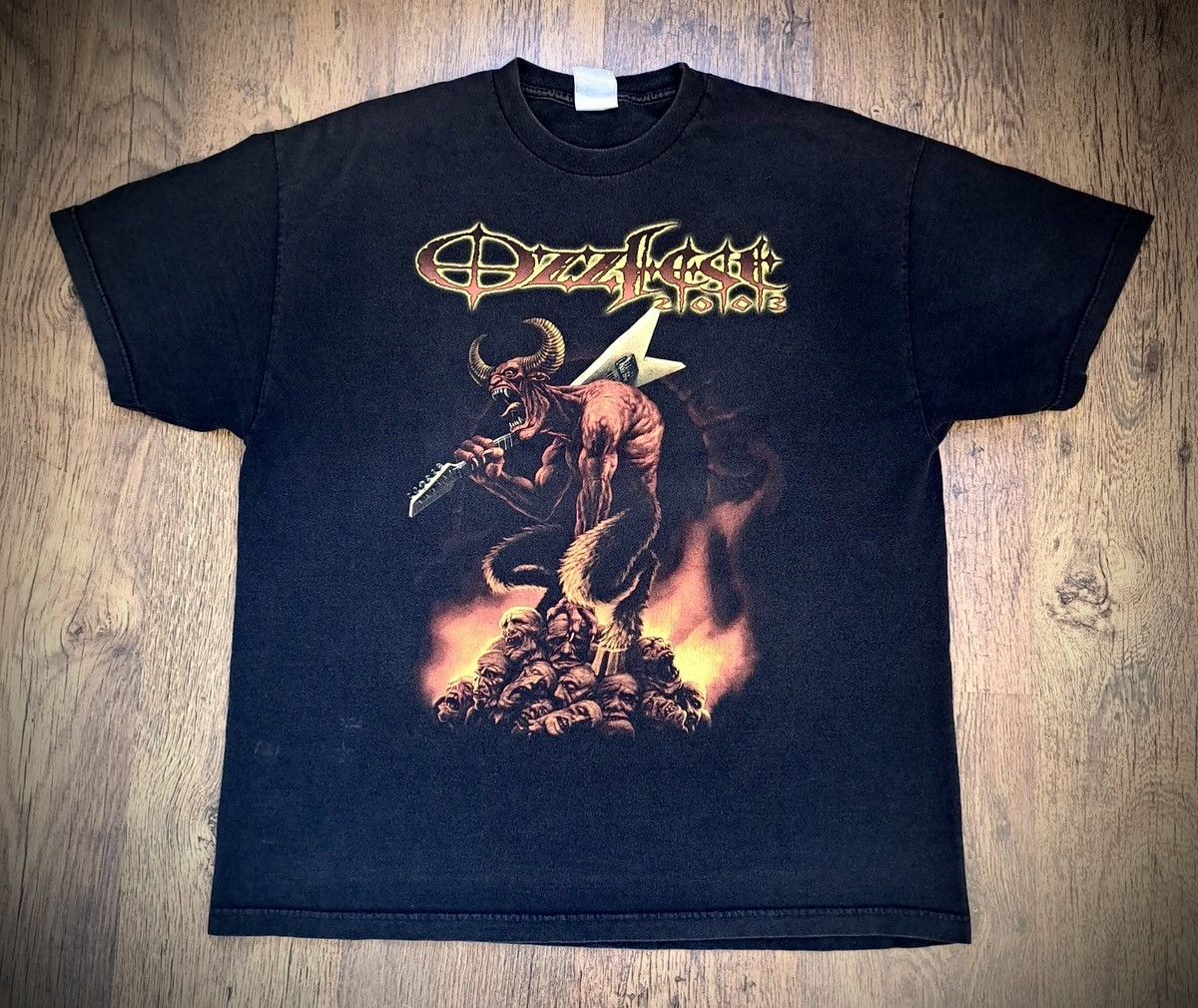 image of Band Tees x Tour Tee Ozzfest X T-Shirt 2003 in Black, Men's (Size 2XL)