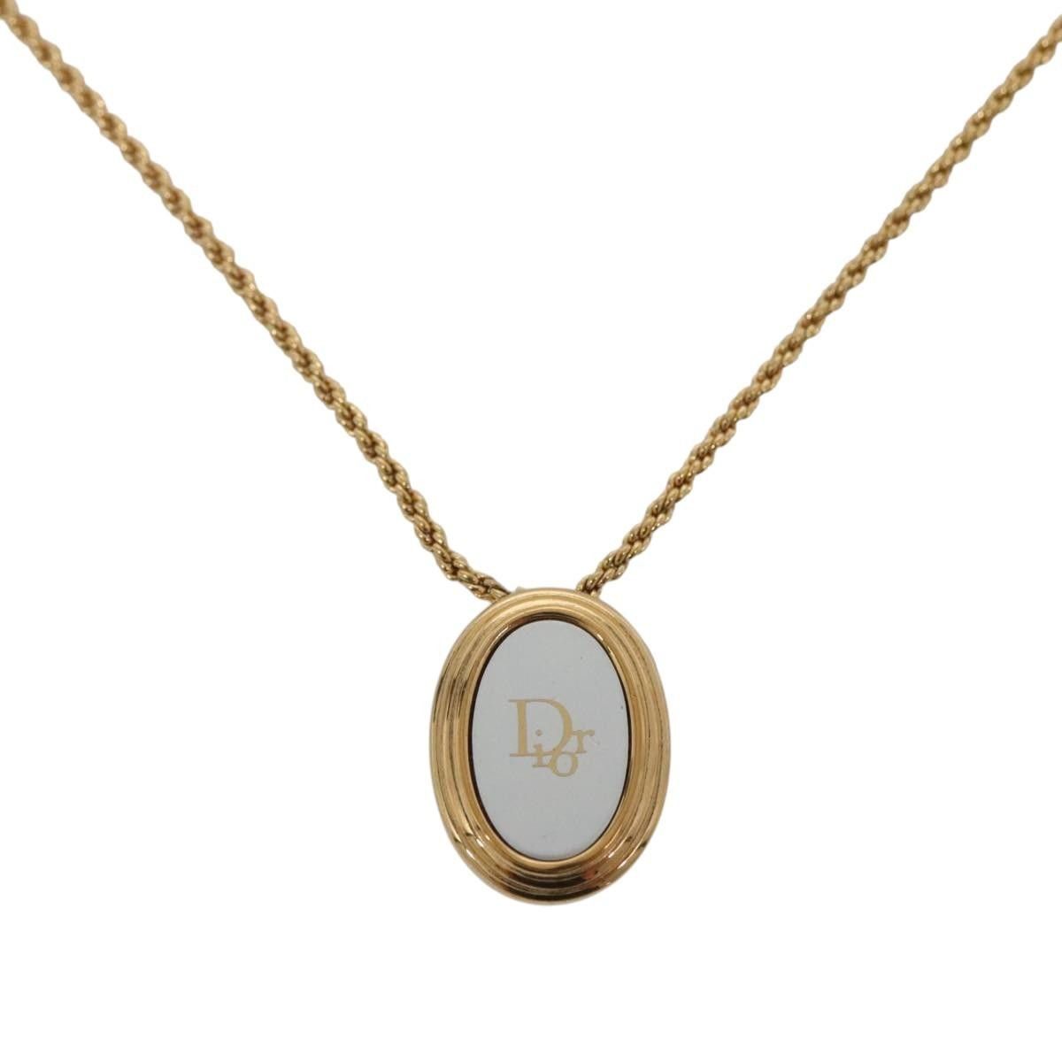 Dior Christian Dior Vintage Logo Round Pendant Necklace Metal Size ONE SIZE - 1 Thumbnail