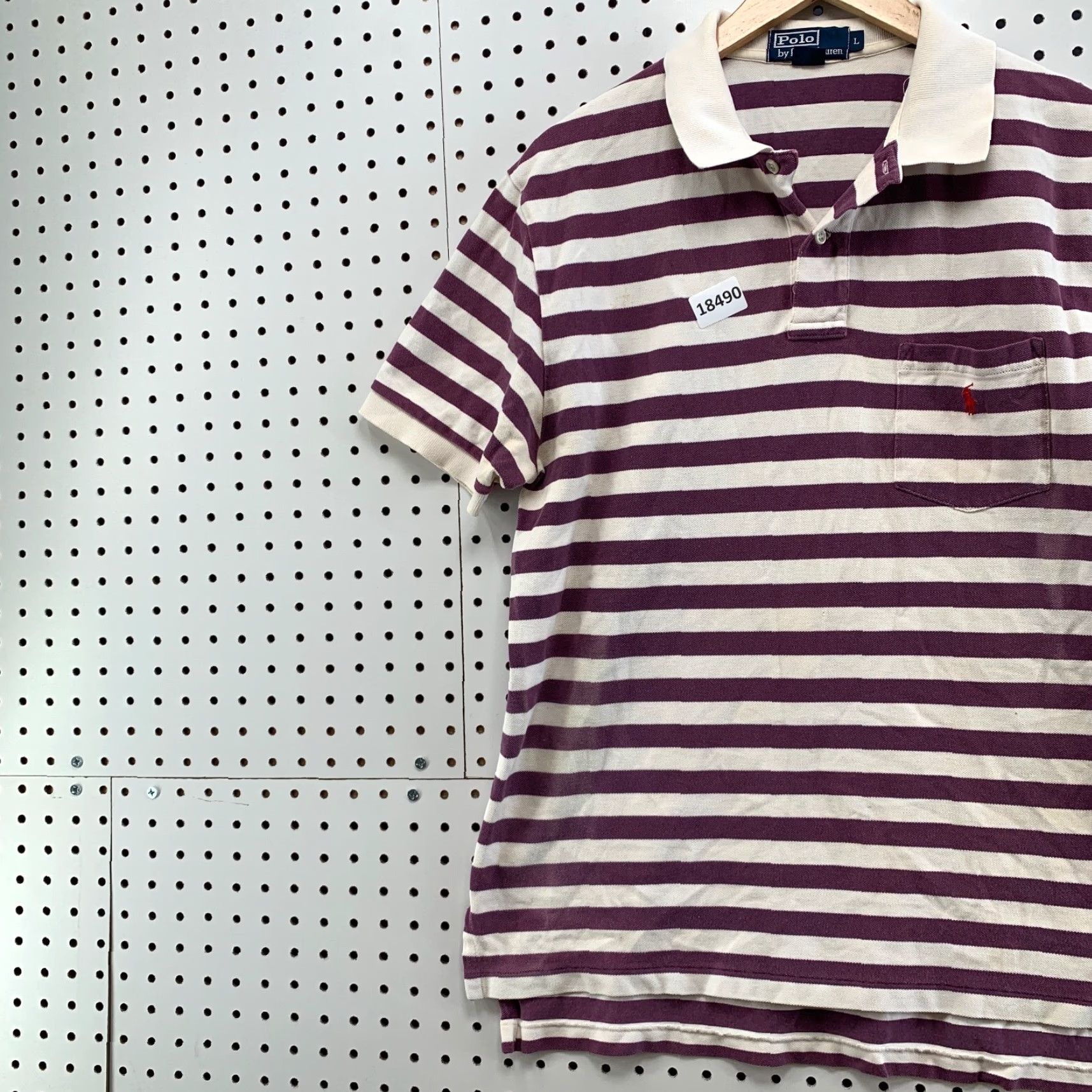 Polo Ralph Lauren Polo Ralph Lauren Polo Shirt Striped White Purple Adult Large Short Sleeve Mens Polo Shirt Size US L / EU 52-54 / 3 - 3 Thumbnail