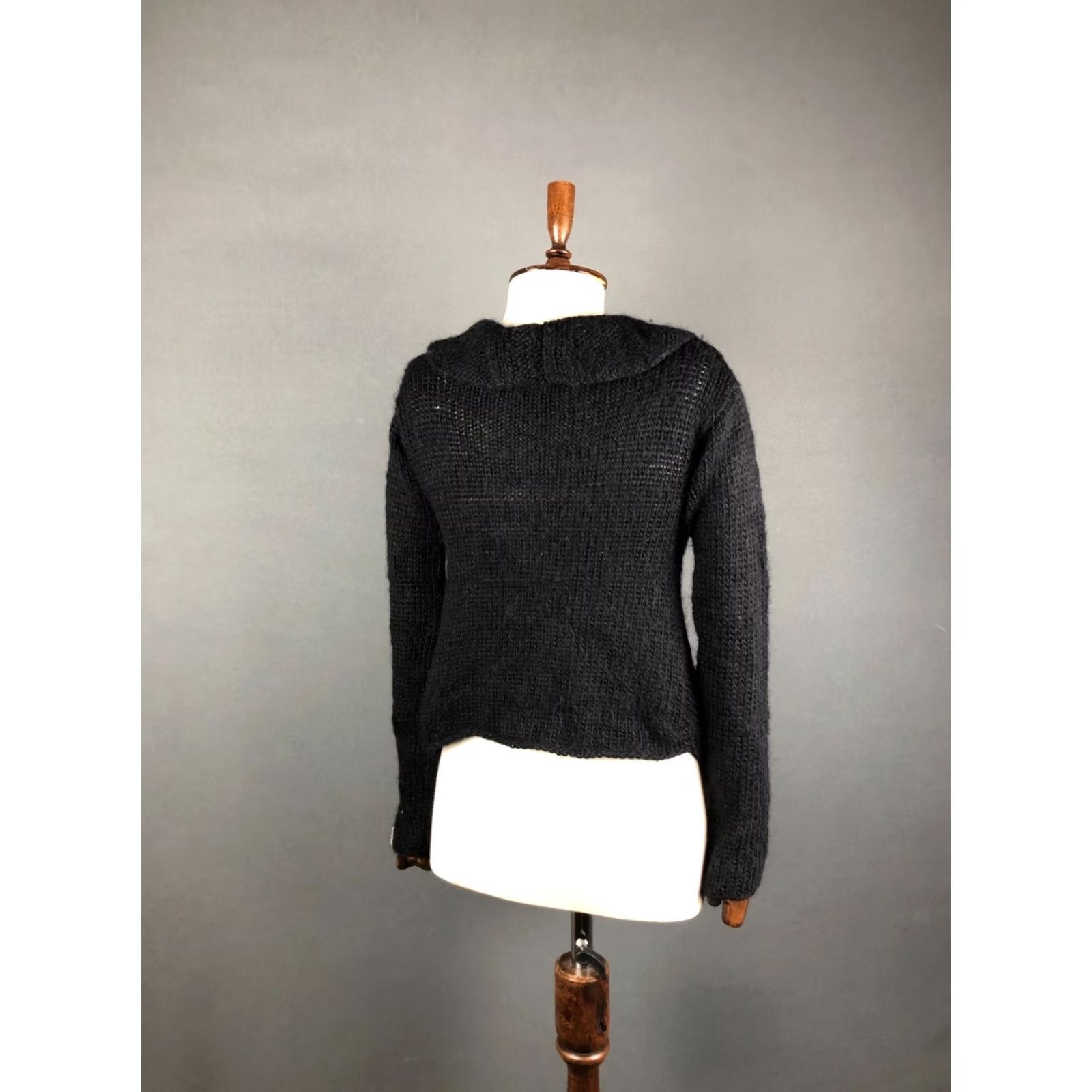 Diesel Diesel Women's Cardigan M Black Wool Alpaca Blend Asymmetric Hem Sweater Size M / US 6-8 / IT 42-44 - 3 Thumbnail