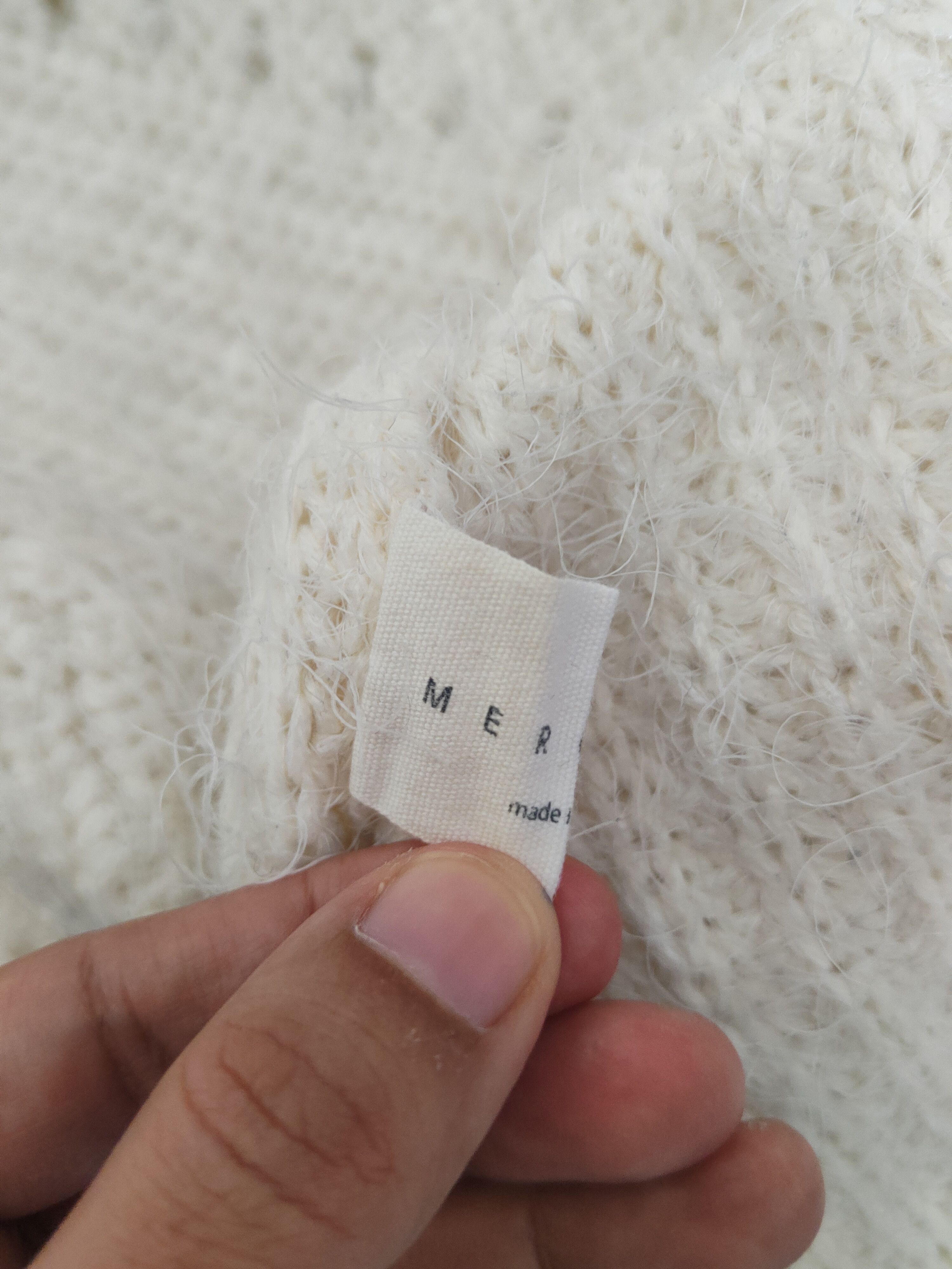 Japanese Brand Merci-u Ivory Shag Shaggy Fur Mohair Knitwear #W2133 Size L / US 10 / IT 46 - 12 Thumbnail