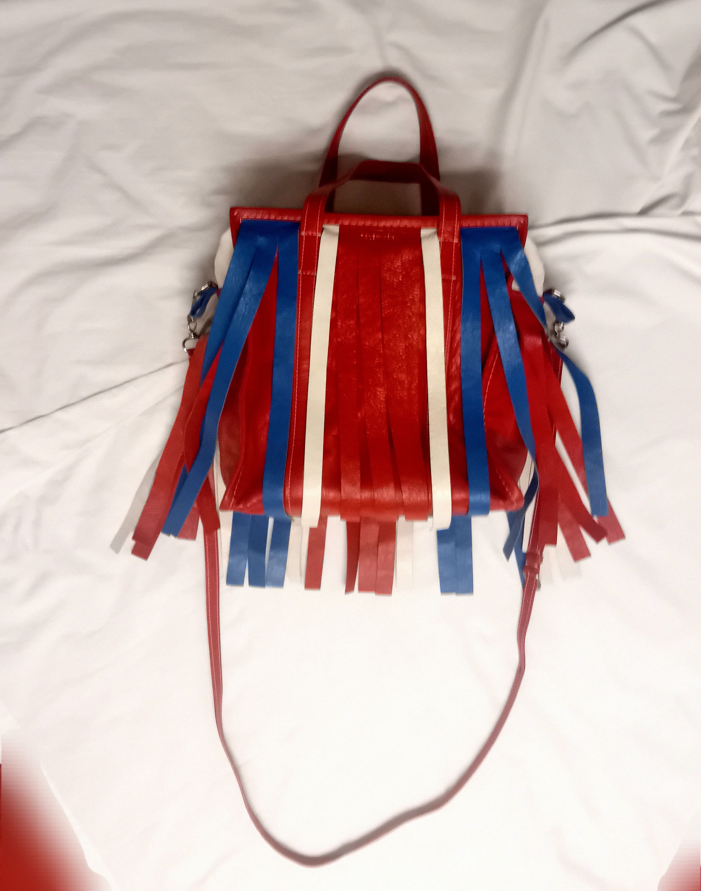 Balenciaga Balenciaga Bazar Bag SS2017 Red/White/Blue Fringe Demna Era Size ONE SIZE - 13 Thumbnail