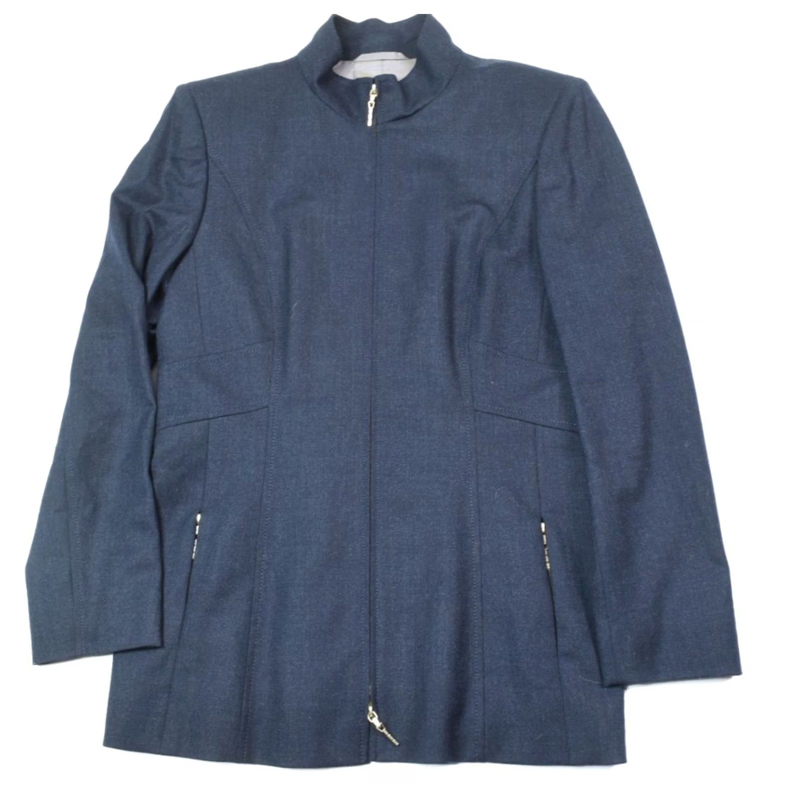 Escada ESCADA Skirt Jacket Suit Navy Wool Full-Zip Midi Womens 40 Size 27" / US 4 / IT 40 - 3 Thumbnail