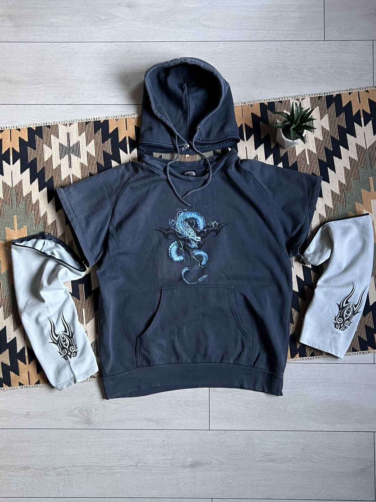 Vintage Vintage JNCO Style Y2k Spiral Dragon Horror Piece Hoodie Size US L / EU 52-54 / 3 - 2 Thumbnail