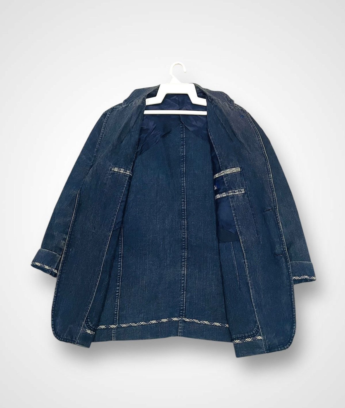 Japanese Brand Bleu Nimes Denim Blazer (07) Size US L / EU 52-54 / 3 - 3 Thumbnail