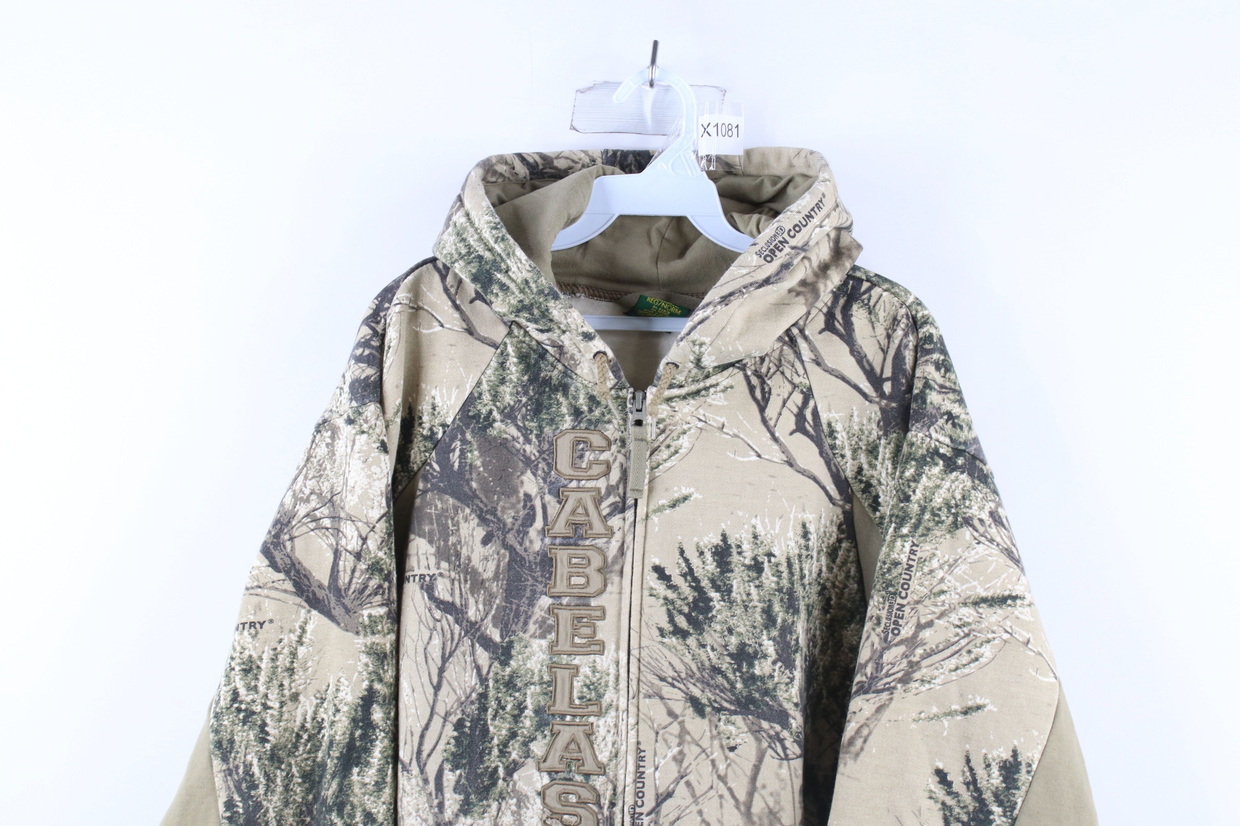 Cabelas × Vintage Vintage Cabelas Spell Out Camouflage Full Zip Hoodie Size US M / EU 48-50 / 2 - 2 Thumbnail