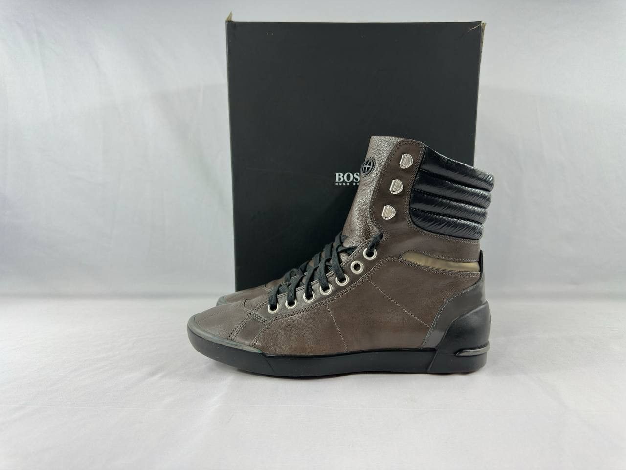 Hugo Boss VTG Hugo Boss Hunters Leather High Top Lace Up Sneakers Size US 7 / EU 40 - 6 Thumbnail