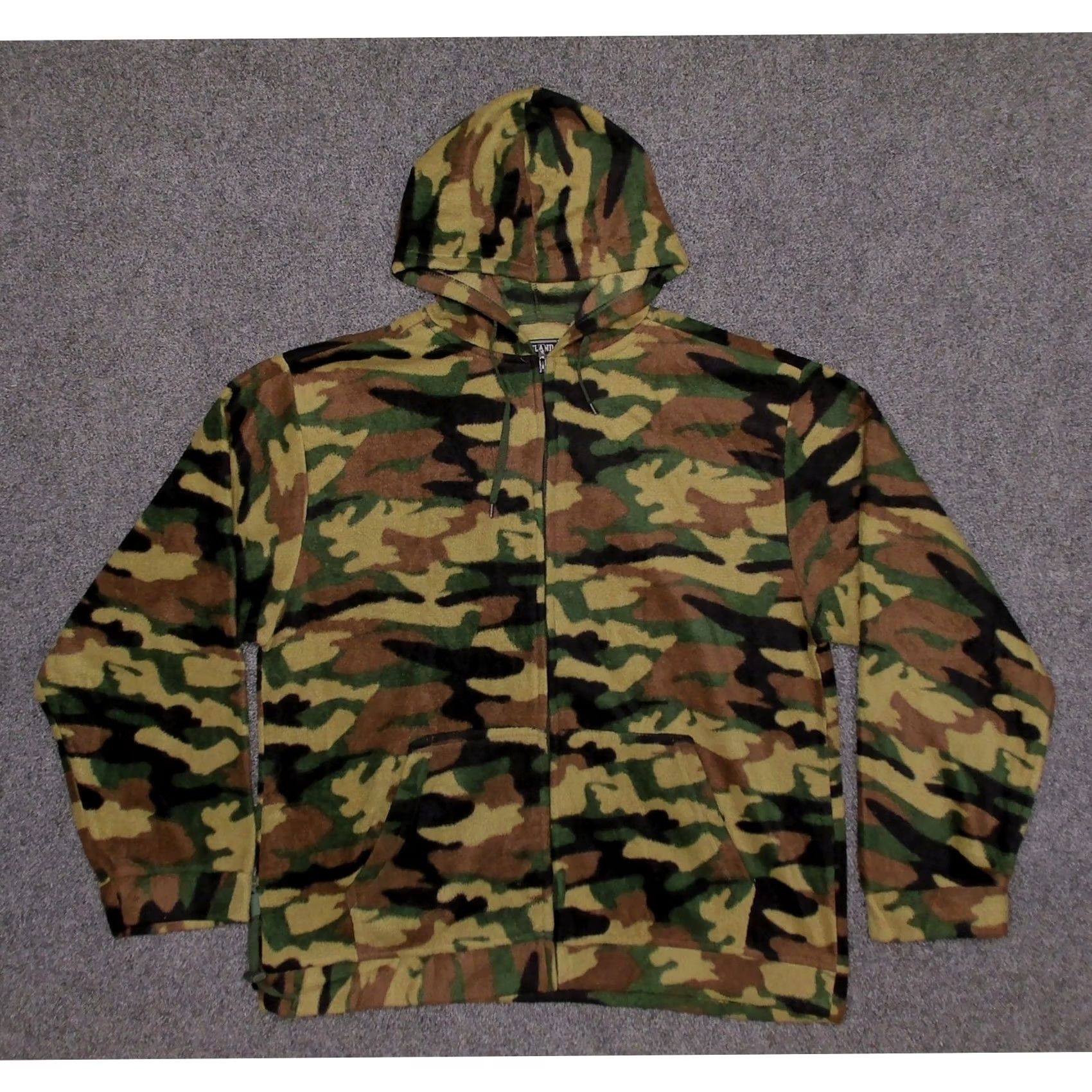 Vintage Highland Outfitters Woodland Camo Fleece Zip Hoodie Mens XXL Green Camouflage Y2K Gorpcore Vintage Full Zip Pockets Size US XXL / EU 58 / 5 - 3 Thumbnail
