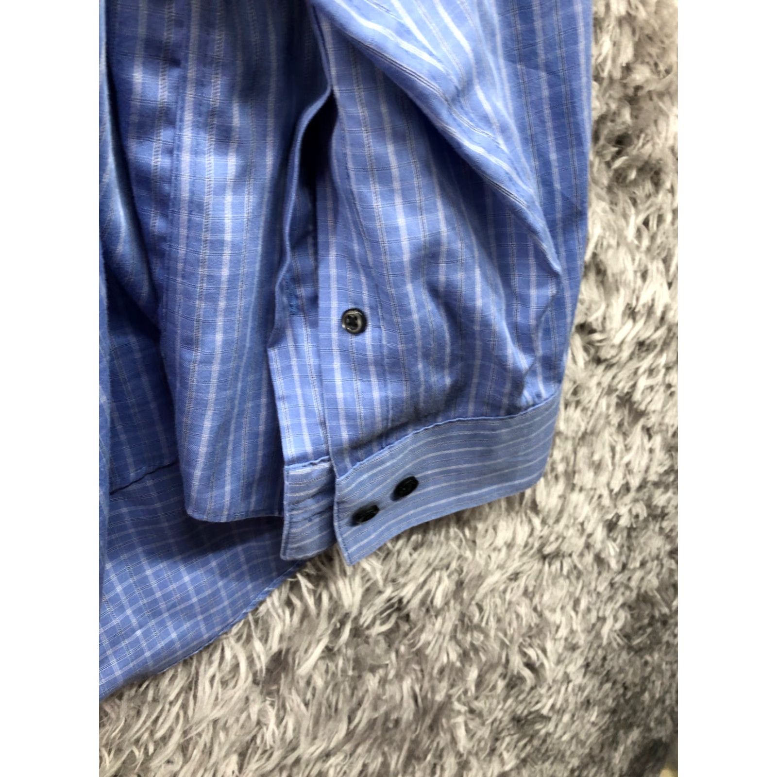 Kenneth Cole Kenneth Cole Shirt XL Mens Blue Plaid Long Sleeve Button-Up Spread Collar Casual All Seasons Size US XL / EU 56 / 4 - 3 Thumbnail