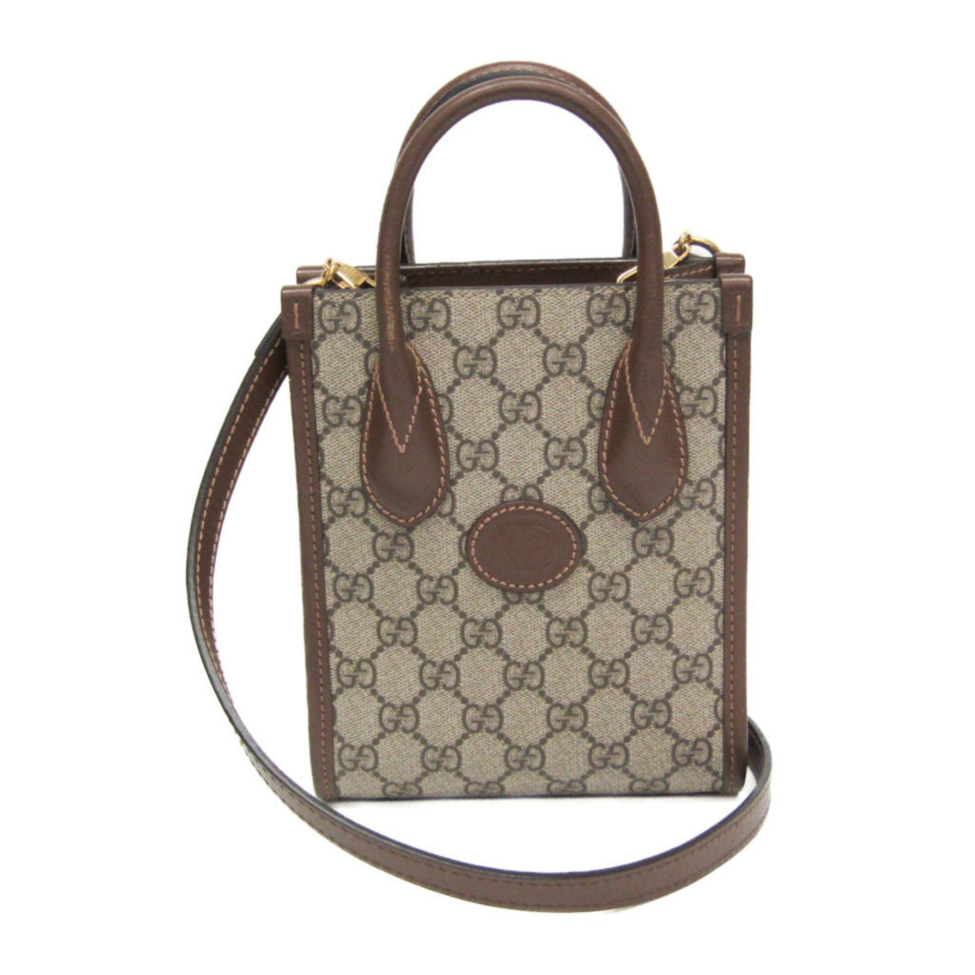 Gucci Gucci Interlocking G 671623 Women's Leather,GG Supreme Handbag,Shoulder Bag Beige,Brown Size ONE SIZE - 1 Thumbnail