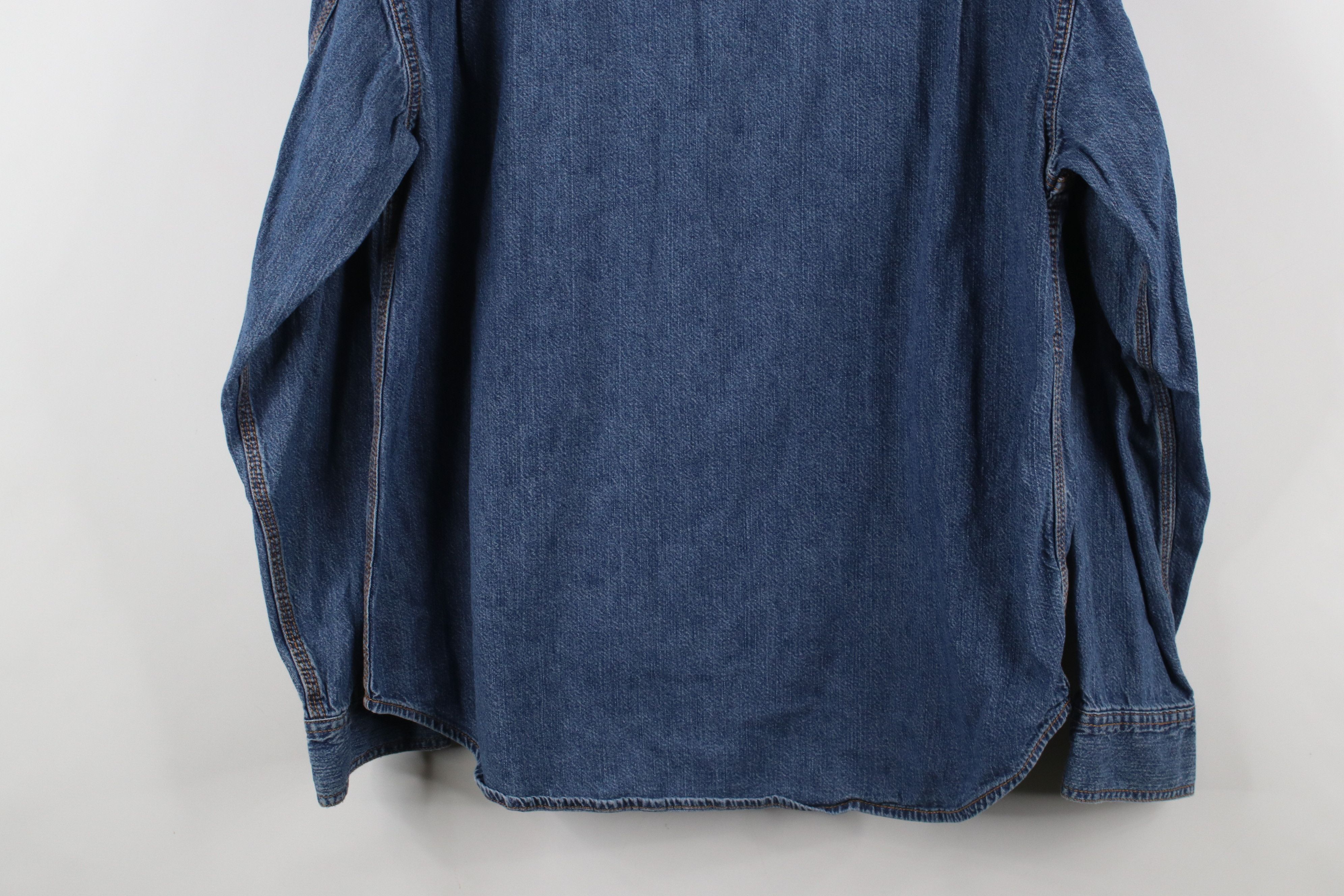 Levi's × Vintage Vintage Y2K 2003 Levis Denim Jean Collared Button Shirt Size US L / EU 52-54 / 3 - 14 Thumbnail
