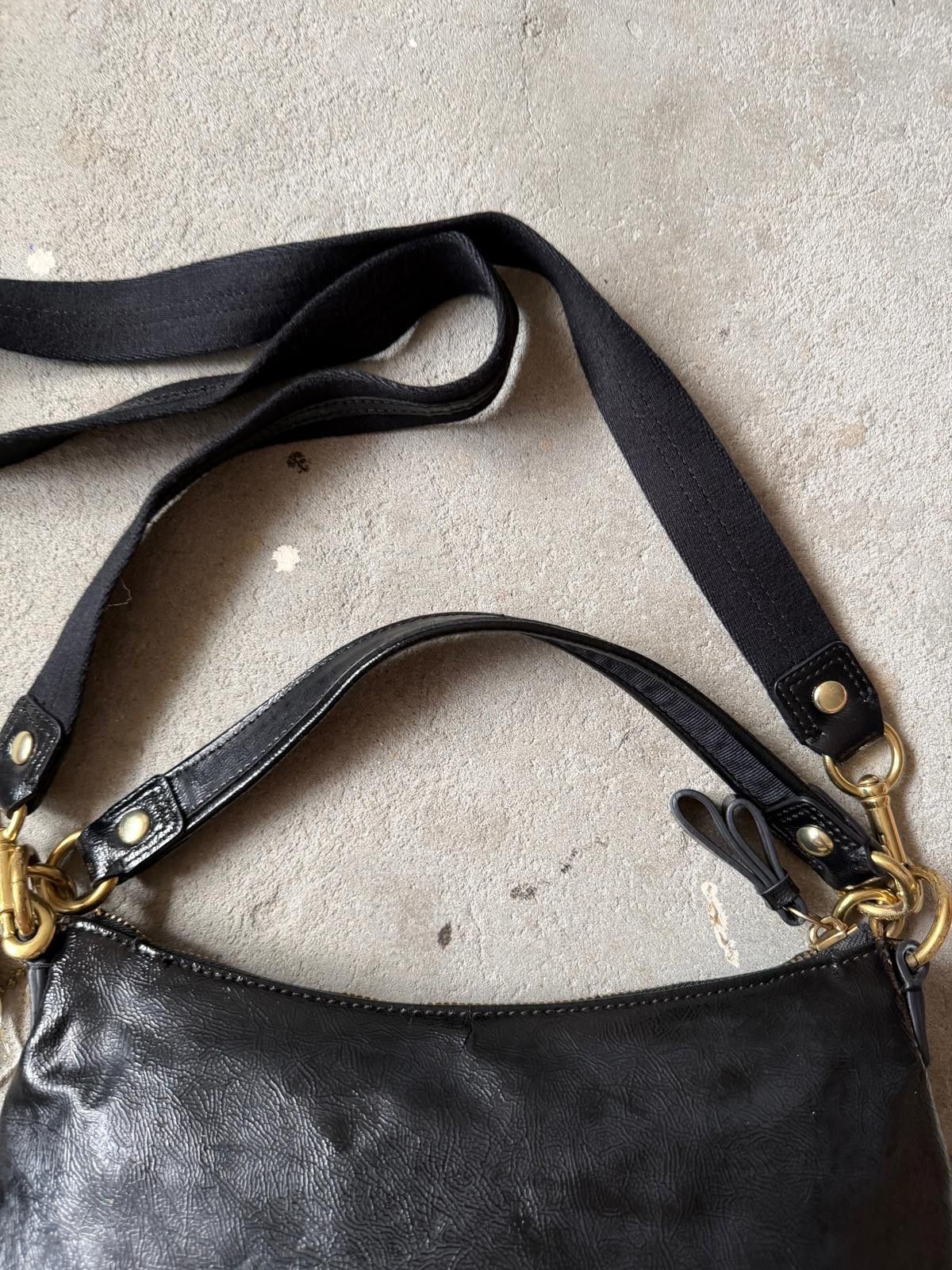 Coach Coach 2Way Poppy Daisy Leather Shoulder Bag Black Size ONE SIZE - 7 Thumbnail