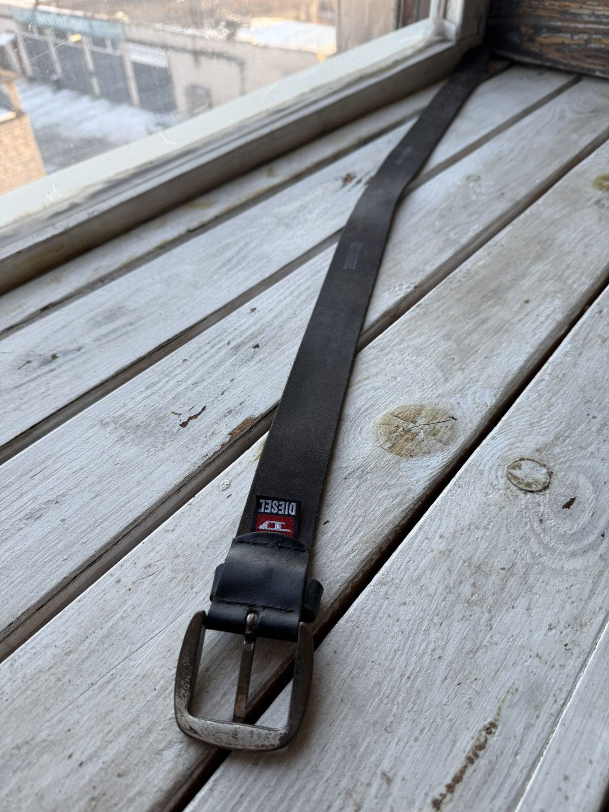 Diesel × Vintage Vintage DIESEL COWBOY metal logo Leather Belt Avant Garde Size ONE SIZE - 4 Thumbnail
