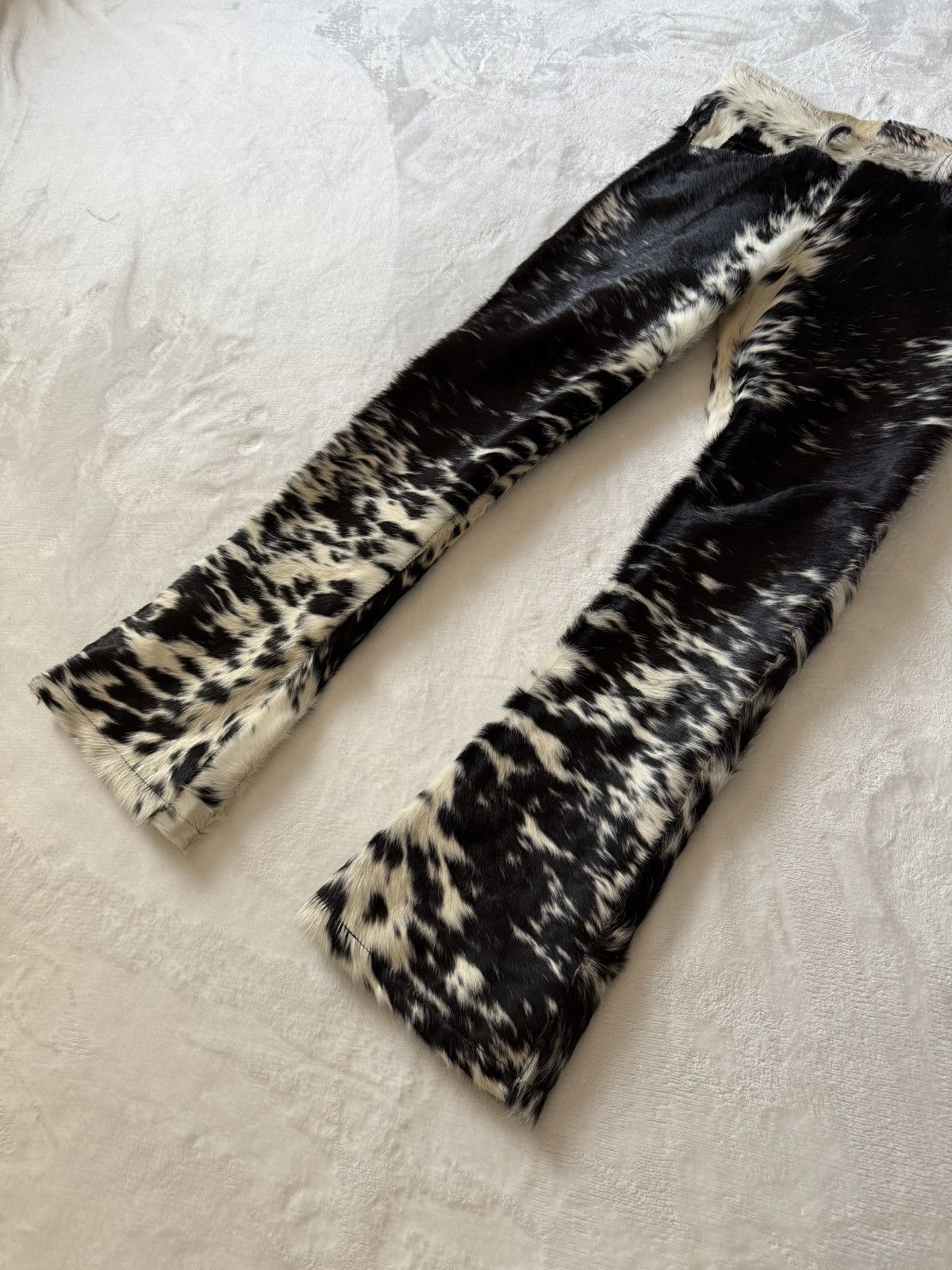 NYRVA Nyrva Black Cowhide Flared Leather Pants (34) Size US 34 / EU 50 - 7 Thumbnail