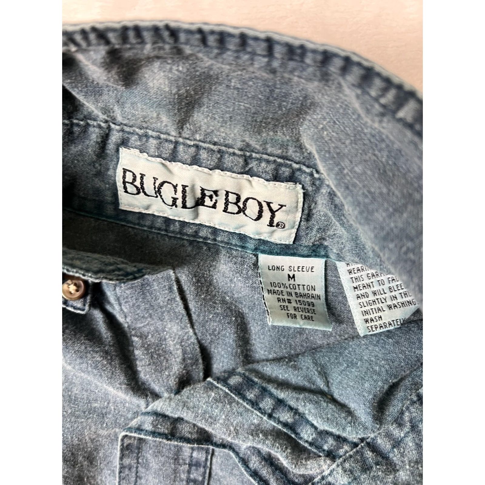 Bugle Boy VINTAGE Bugle Boy Shirt Mens M Blue Denim Long Sleeve Snap Front Casual Size US M / EU 48-50 / 2 - 4 Thumbnail