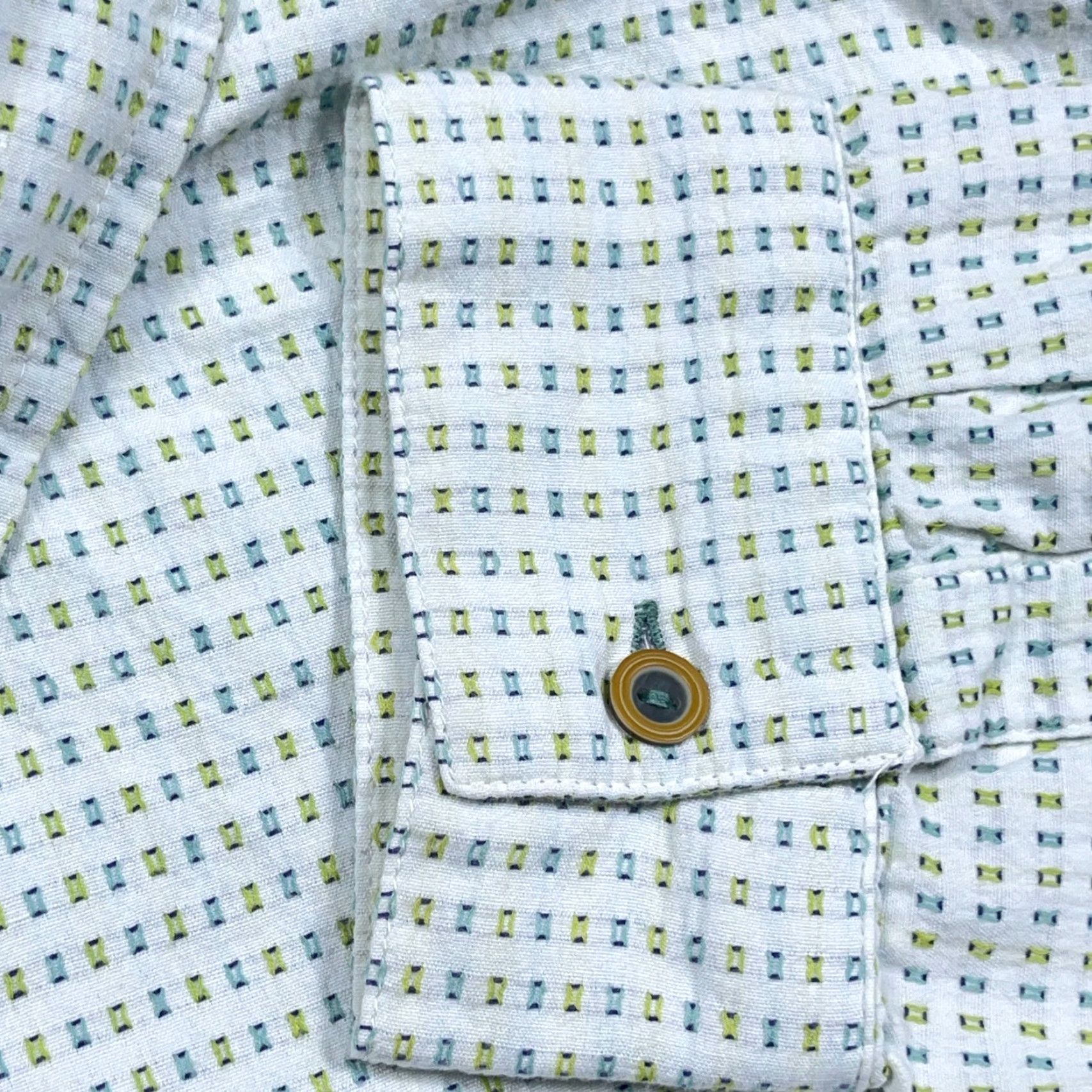 Carbon2Cobalt Carbon 2 Cobalt Shirt Men XL White Spotted Button-Up Casual Dress Size US XL / EU 56 / 4 - 3 Thumbnail