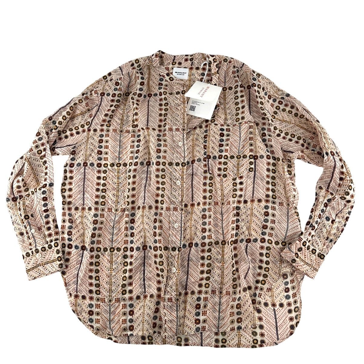 Isabel Marant Etoile Marant Etoile Ecru Mexika Printed Cotton Blouse 38 | Medium Size M / US 6-8 / IT 42-44 - 6 Thumbnail