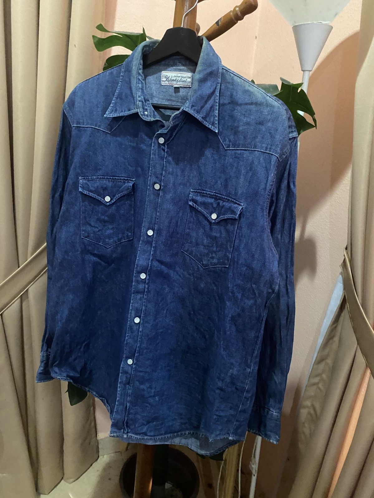Vintage Workplant Relaxed Feeling Denim Shirt L – Vintage Blue Size US L / EU 52-54 / 3 - 4 Thumbnail