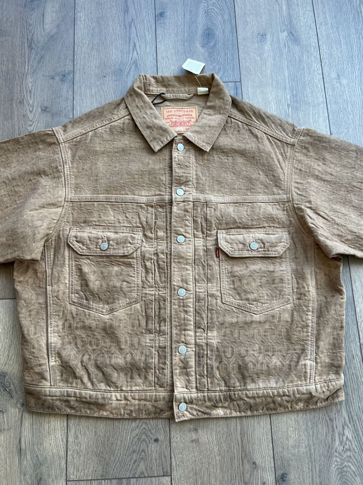 Levi's × Stussy Stussy x Levi’s Jacquard Trucker Jacket Brown Large Size US L / EU 52-54 / 3 - 4 Thumbnail