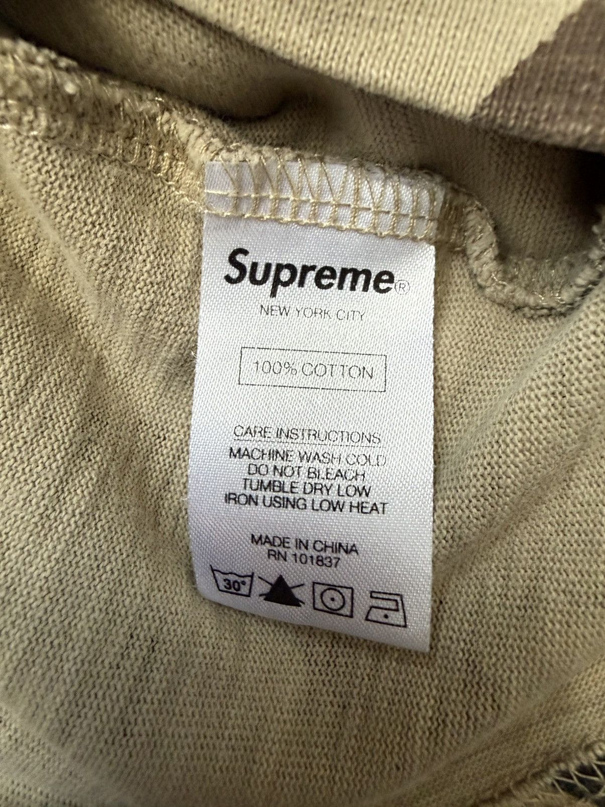 Supreme 2019 Supreme Tan Tribal Camo long-sleeve pocket tee Size US M / EU 48-50 / 2 - 5 Thumbnail