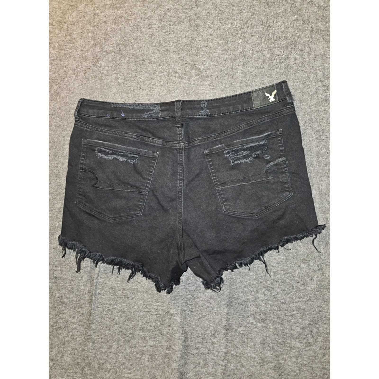 American Eagle Outfitters VINTAGE American Eagle Festival Shorts Women's 18 Black Denim 90s Distressed Super Stretch 5-Pocket Inseam 3.5 in Size 40" / US 18 - 7 Thumbnail