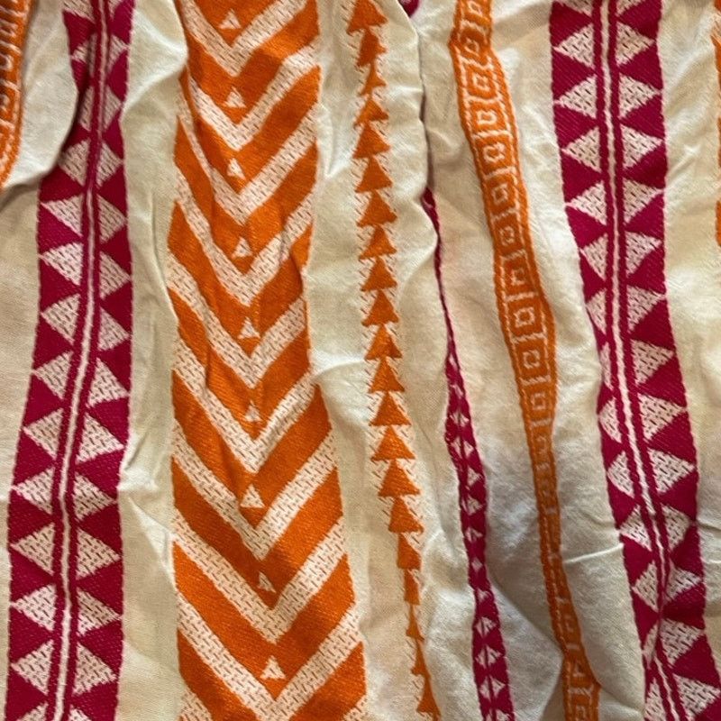 Old Navy Old Navy Jacquard Mini Swing Dress Shirred Orange Red Size L Size L / US 10 / IT 46 - 8 Thumbnail