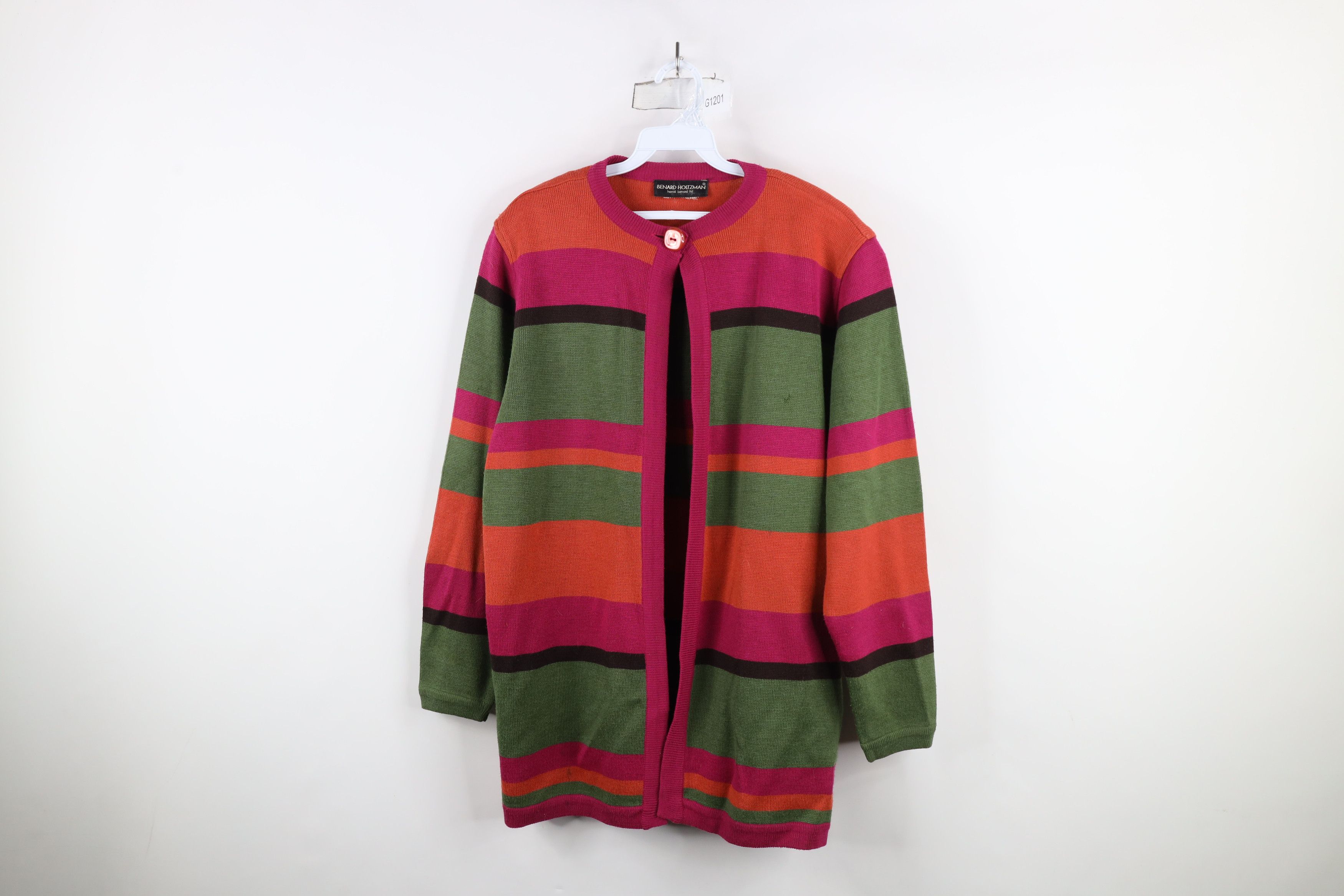 Vintage Vintage 90s Streetwear Rainbow Striped Top Button Sweater Size S / US 4 / IT 40 - 1 Thumbnail