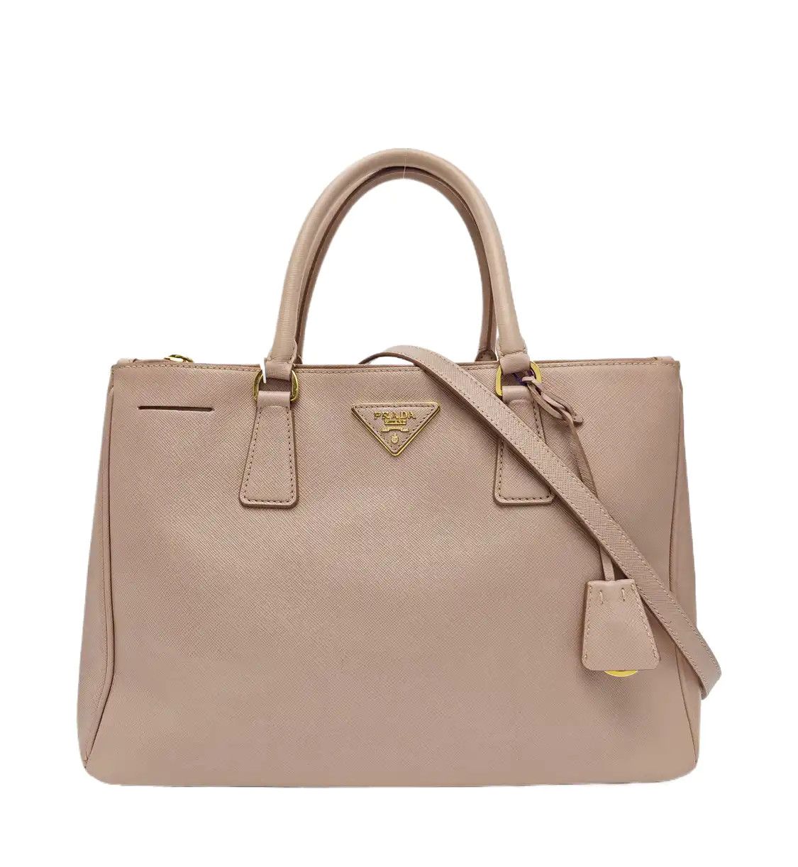 Prada PRADA Galleria pink cowhide leather logo cross pattern shoulder bag crossbody ba Size ONE SIZE - 1 Thumbnail