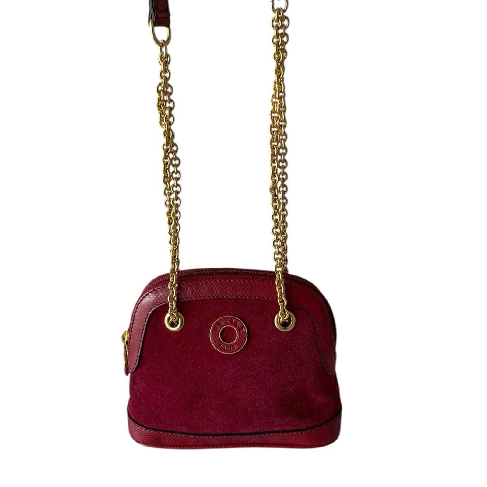 Celine Céline Red and Gold Leather Pochette Shoulder Bag Golden Size ONE SIZE - 3 Thumbnail