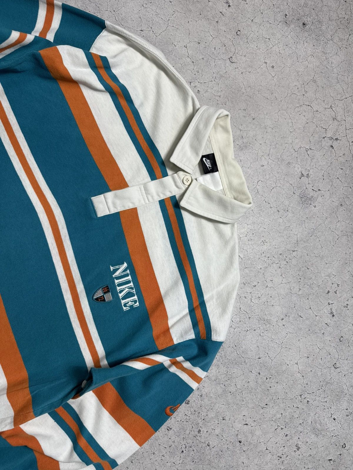 Nike Nike Vintage 80’s Rugby Sweatshirt Rare Striped Size US M / EU 48-50 / 2 - 5 Thumbnail