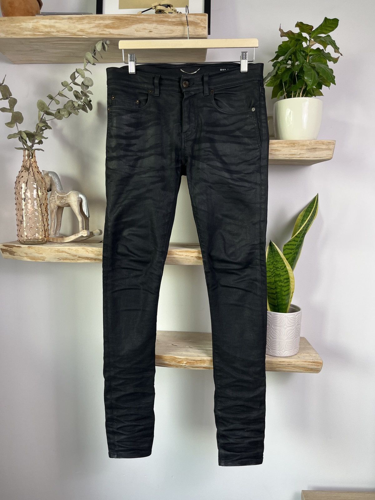 Saint Laurent Paris D02 Black Waxed Jeans