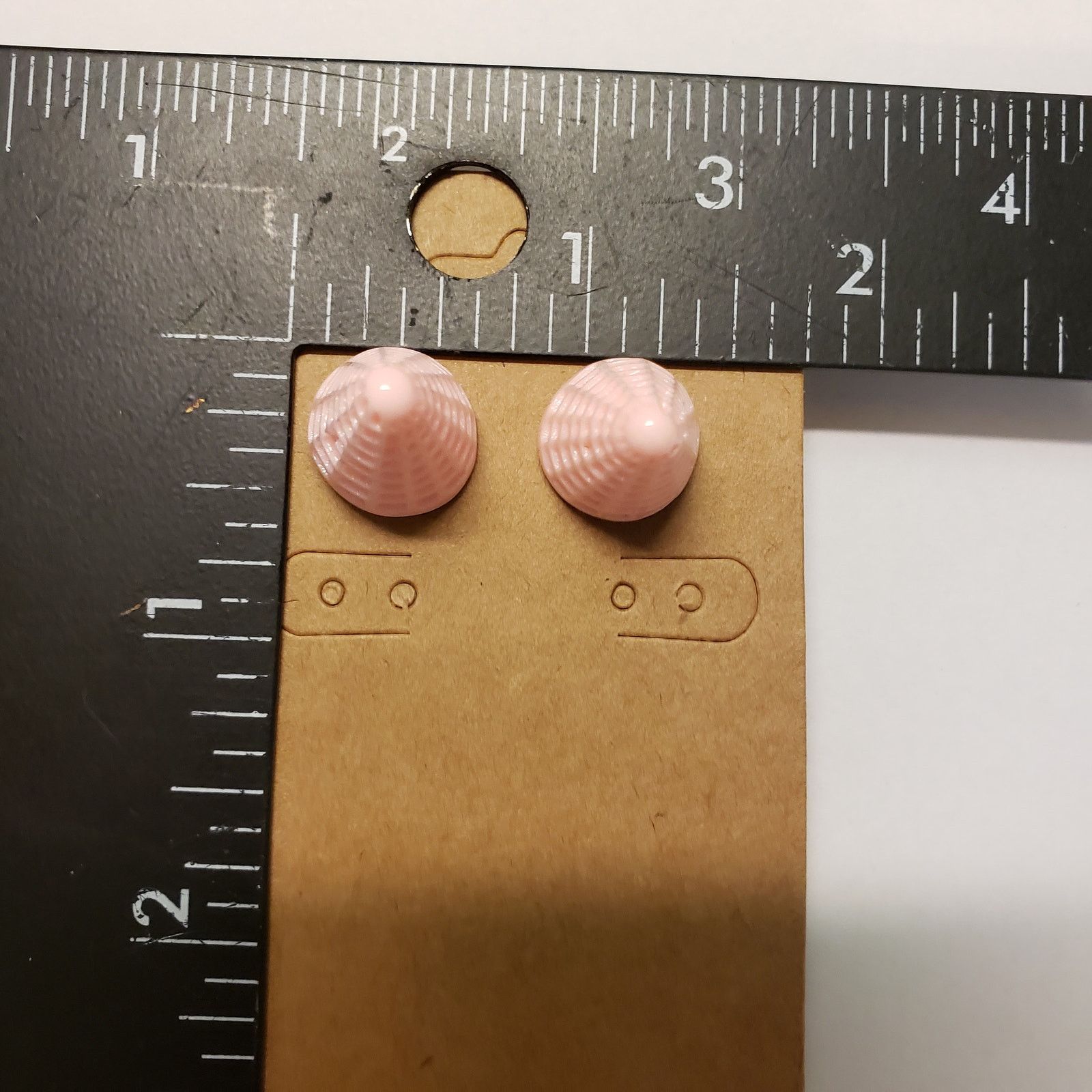 Handmade NEW Pink Ice Cream Cone Stud Earrings Hard Plastic Size ONE SIZE - 2 Thumbnail