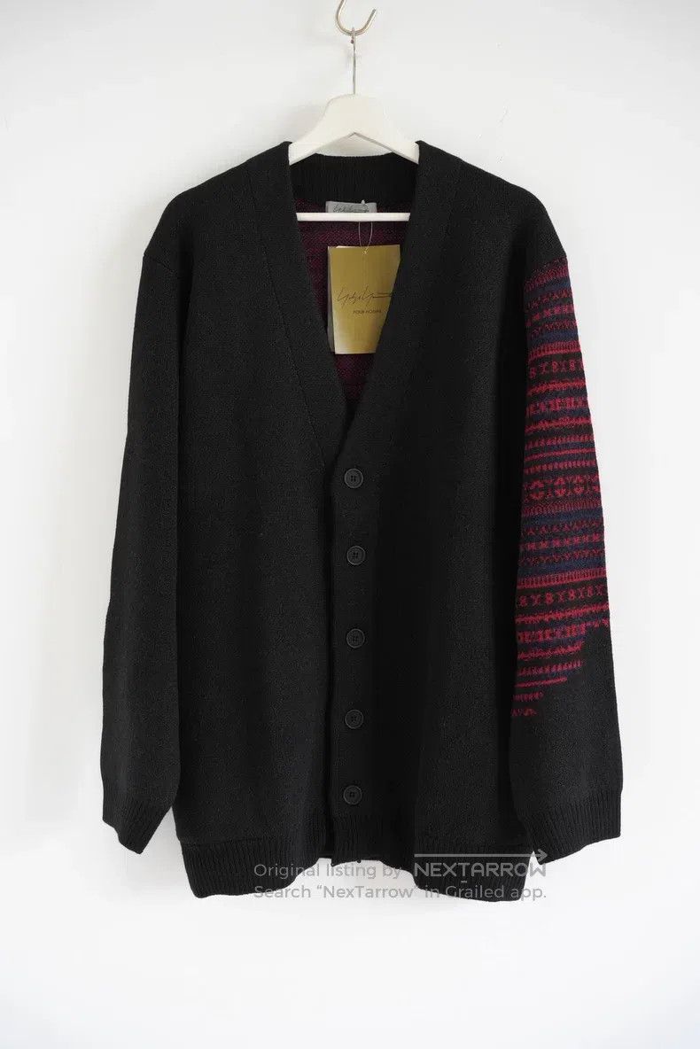 Yohji Yamamoto YOHJI YAMAMOTO Black and Red Striped Knit Cardigan Size US L / EU 52-54 / 3 - 1 Thumbnail