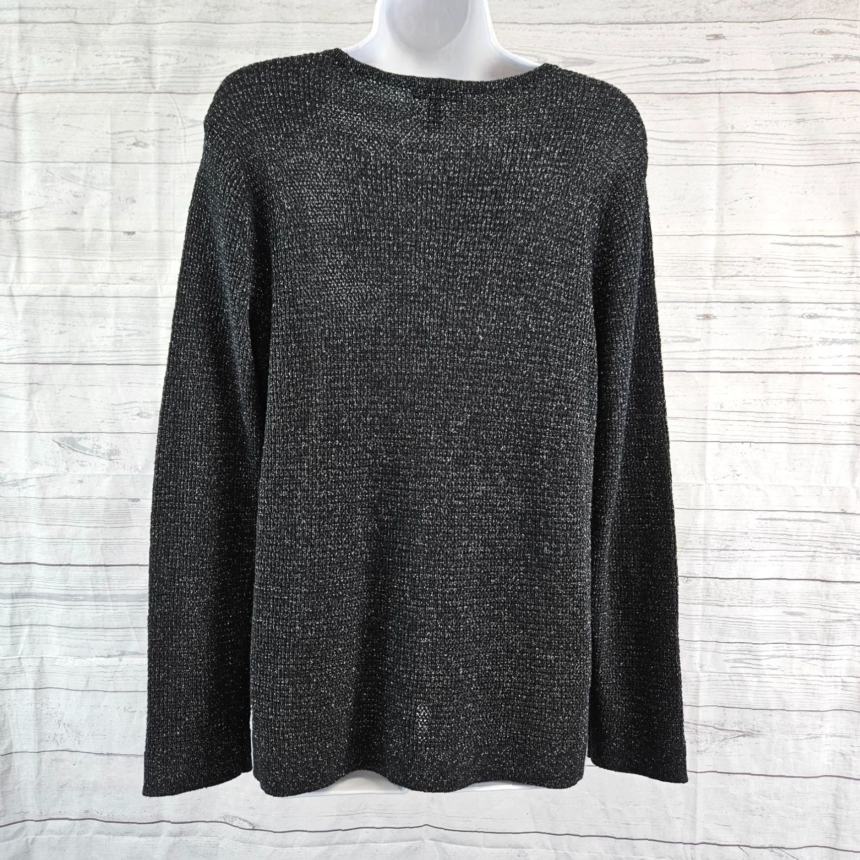 Eileen Fisher Eileen Fisher Womens Sweater Large Black Wool Blend Long Sleeve Pullover Mens Womens Girls Size L / US 10 / IT 46 - 4 Thumbnail