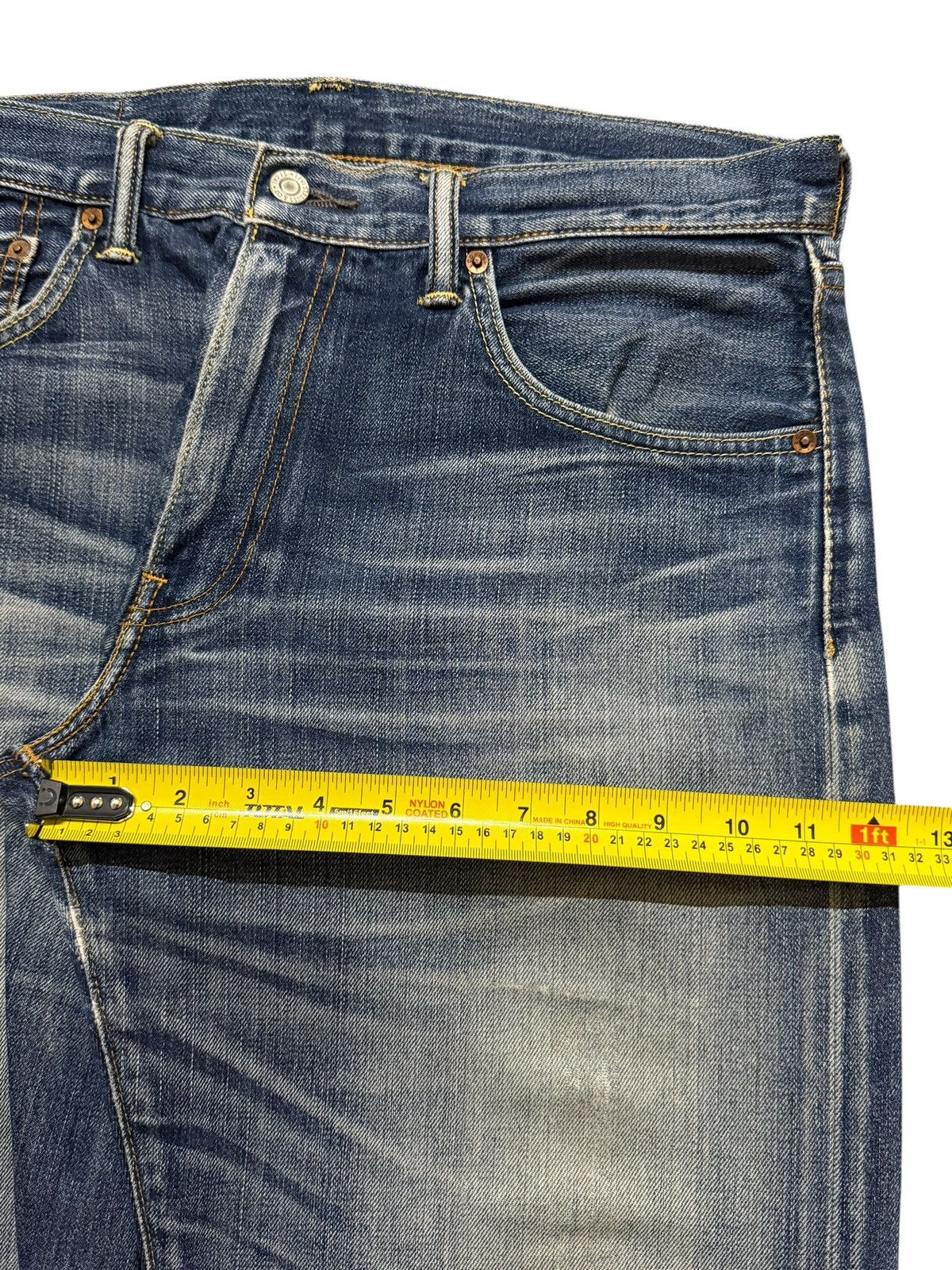 Levi's Vintage Y2K Levis 503 Blue Bleached Distress Wide Leg Loose Size US 33 - 12 Thumbnail