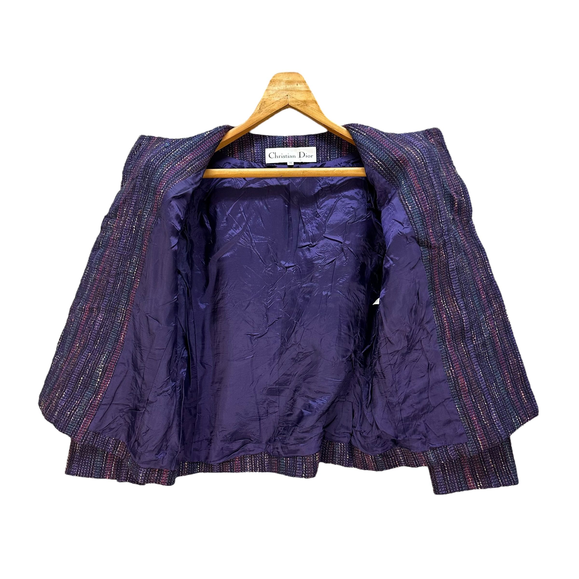 Christian Dior Monsieur CHRISTIAN DIOR Purple Tweed Elegant Jacket #A56-1287 Size M / US 6-8 / IT 42-44 - 7 Thumbnail