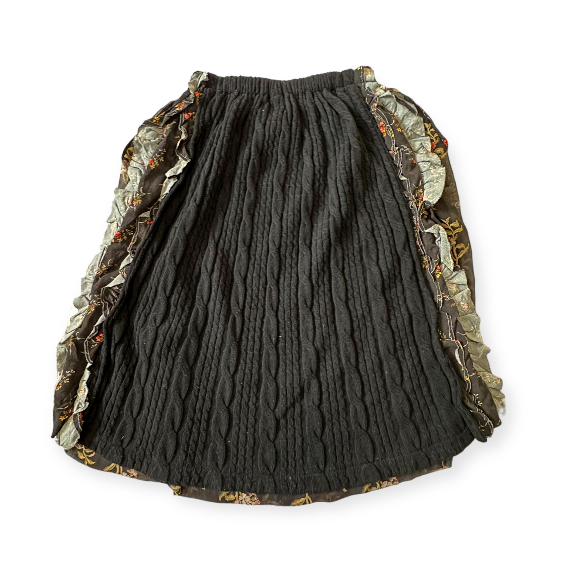 Comme des Garcons COMME DES GARÇONS Tricot Floral Print/Cable knit Midi Skirt Size 25" / US 0 / IT 36 - 4 Thumbnail