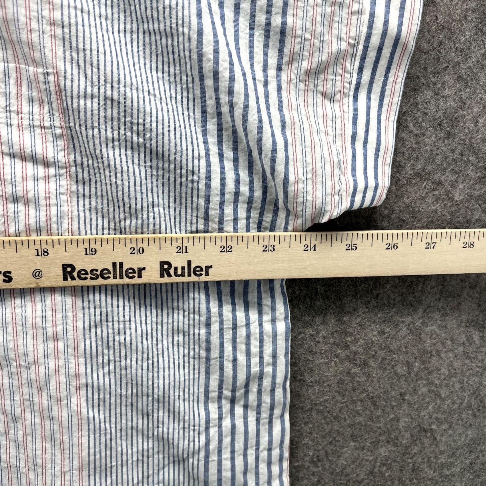 Madewell VINTAGE Madewell Shirt Womens XS White Blue Red Striped Short Sleeve Button Front Hemp Size XS / US 0-2 / IT 36-38 - 5 Thumbnail