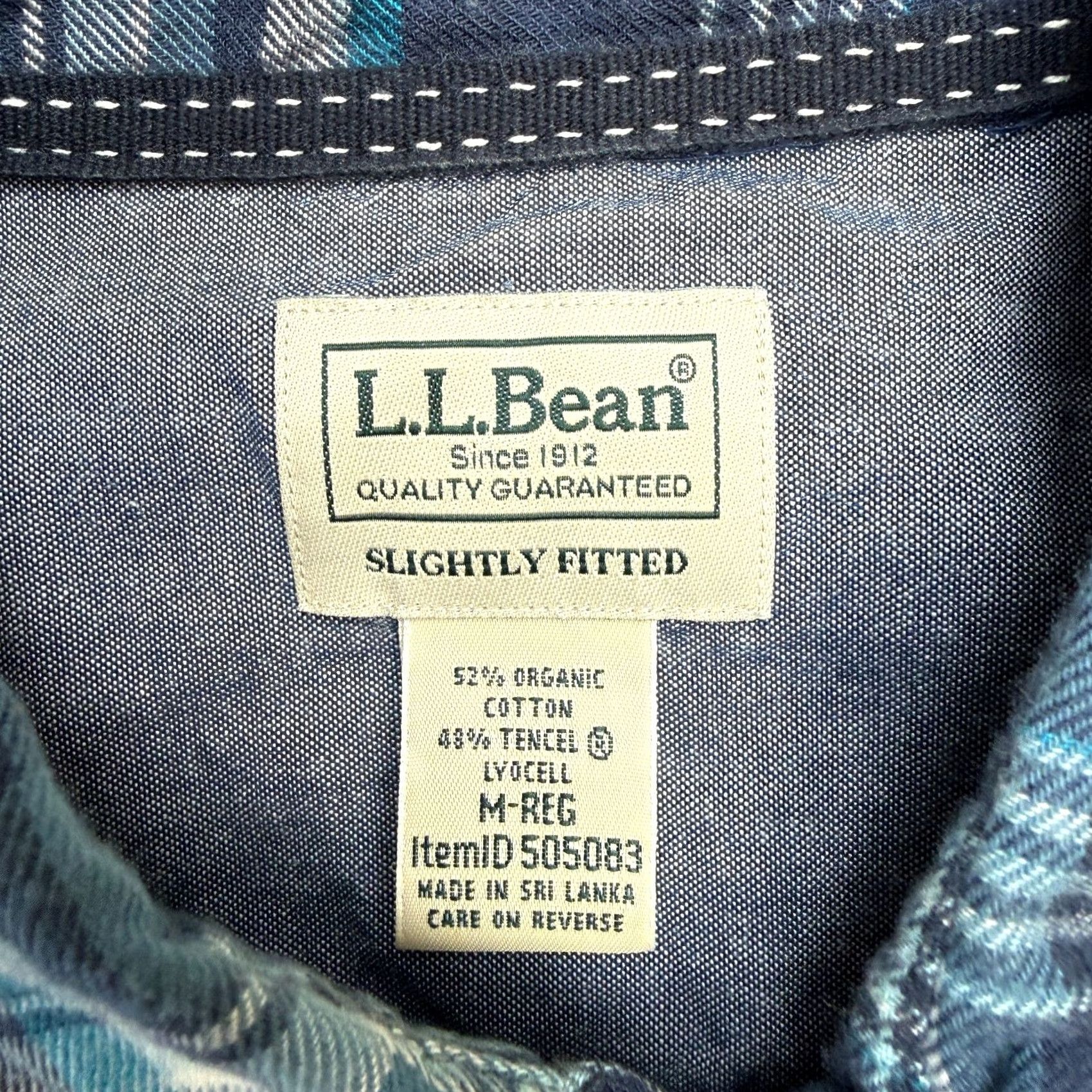 Vintage LL Bean Shirt Men Medium Blue Teal Plaid Flannel Button Down Stretch Lightweight Size US M / EU 48-50 / 2 - 3 Thumbnail