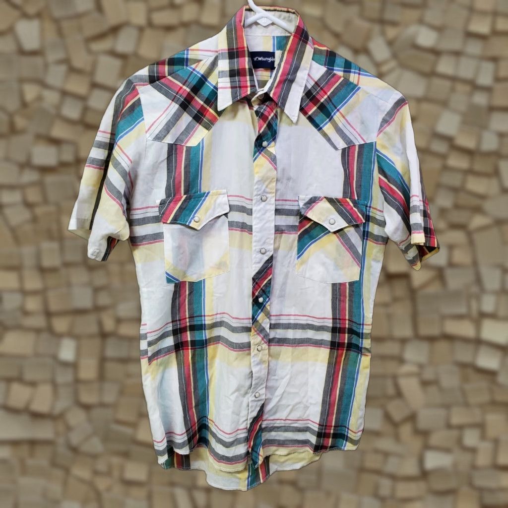 Wrangler VINTAGE Wrangler Western Shirt Men’s Small Short Sleeve Pearl Snap Pockets Size US S / EU 44-46 / 1 - 1 Thumbnail