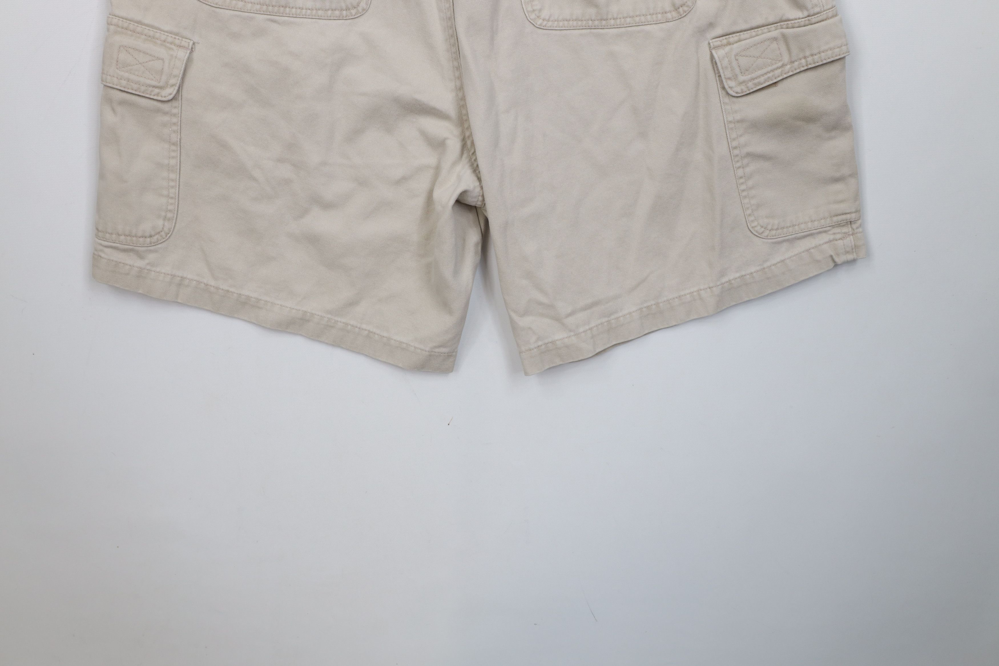 Vintage Vintage 90s Streetwear Above Knee Cargo Shorts Beige Cotton Size US 36 / EU 52 - 13 Thumbnail