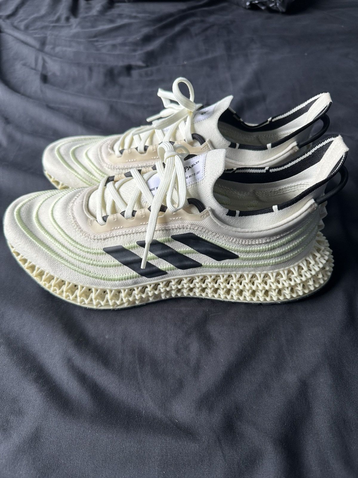 Adidas Adidas x Parley 4DFWD Off White/ Almost Lime Size US 10 / EU 43 - 4 Thumbnail